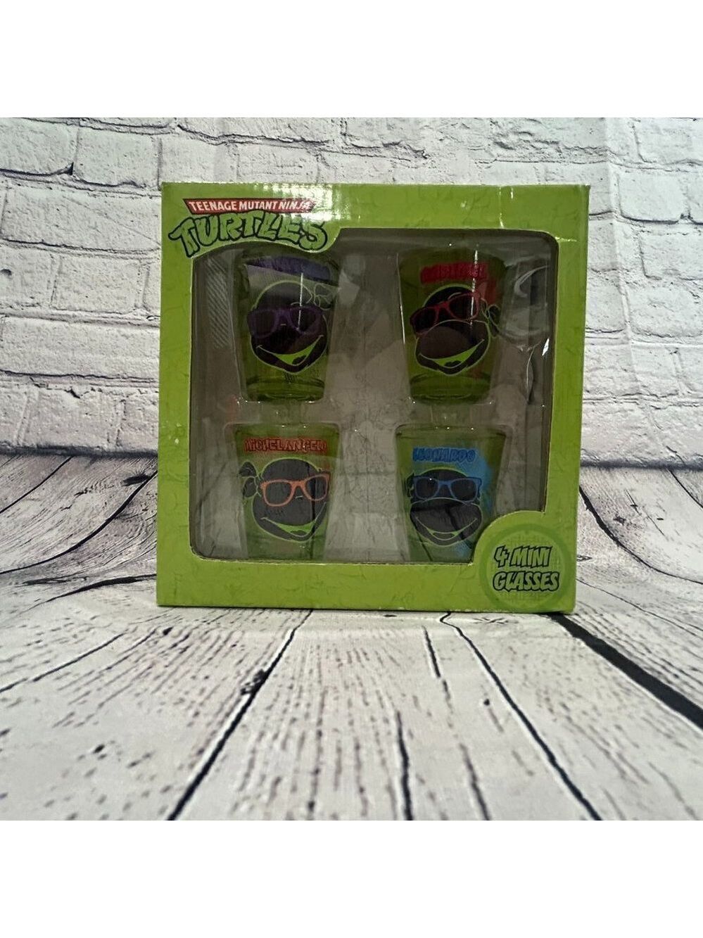 New in package Teenage Mutant Ninja Turtles Faces Shot Glass Set of 4